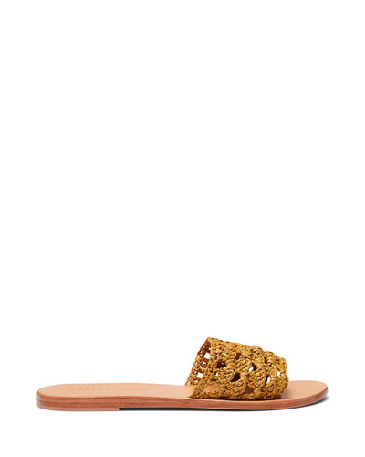 Just Because Shoes Atolls Mustard | Sandals | Slides | Flats | Raffia