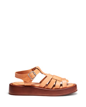 Load image into Gallery viewer, Just Because Shoes Sefora Caramel | Leather Flatform | Slides | Sandals
