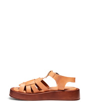 Load image into Gallery viewer, Just Because Shoes Sefora Caramel | Leather Flatform | Slides | Sandals
