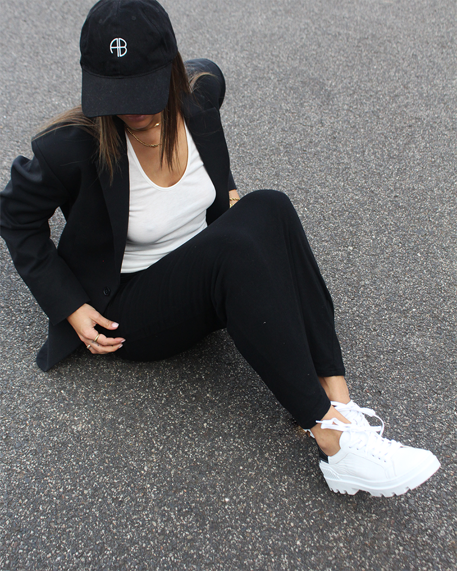 Just Because Shoes Patch White | Leather Sneaker | Lace Up | Platform