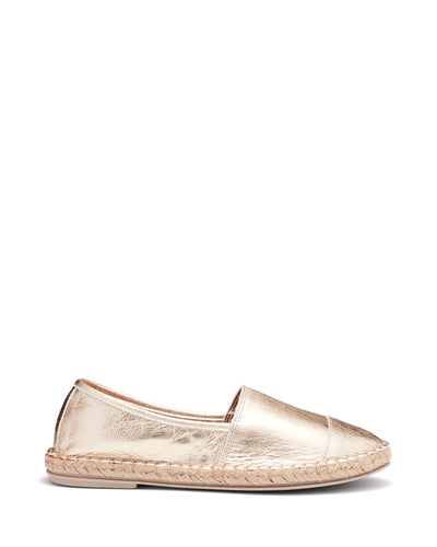 Just Because Shoes Adem Gold | Leather Flats | Espadrille | Slip On 