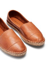 Load image into Gallery viewer, Just Because Shoes Adem Tan | Leather Flats | Espadrille | Slip On 

