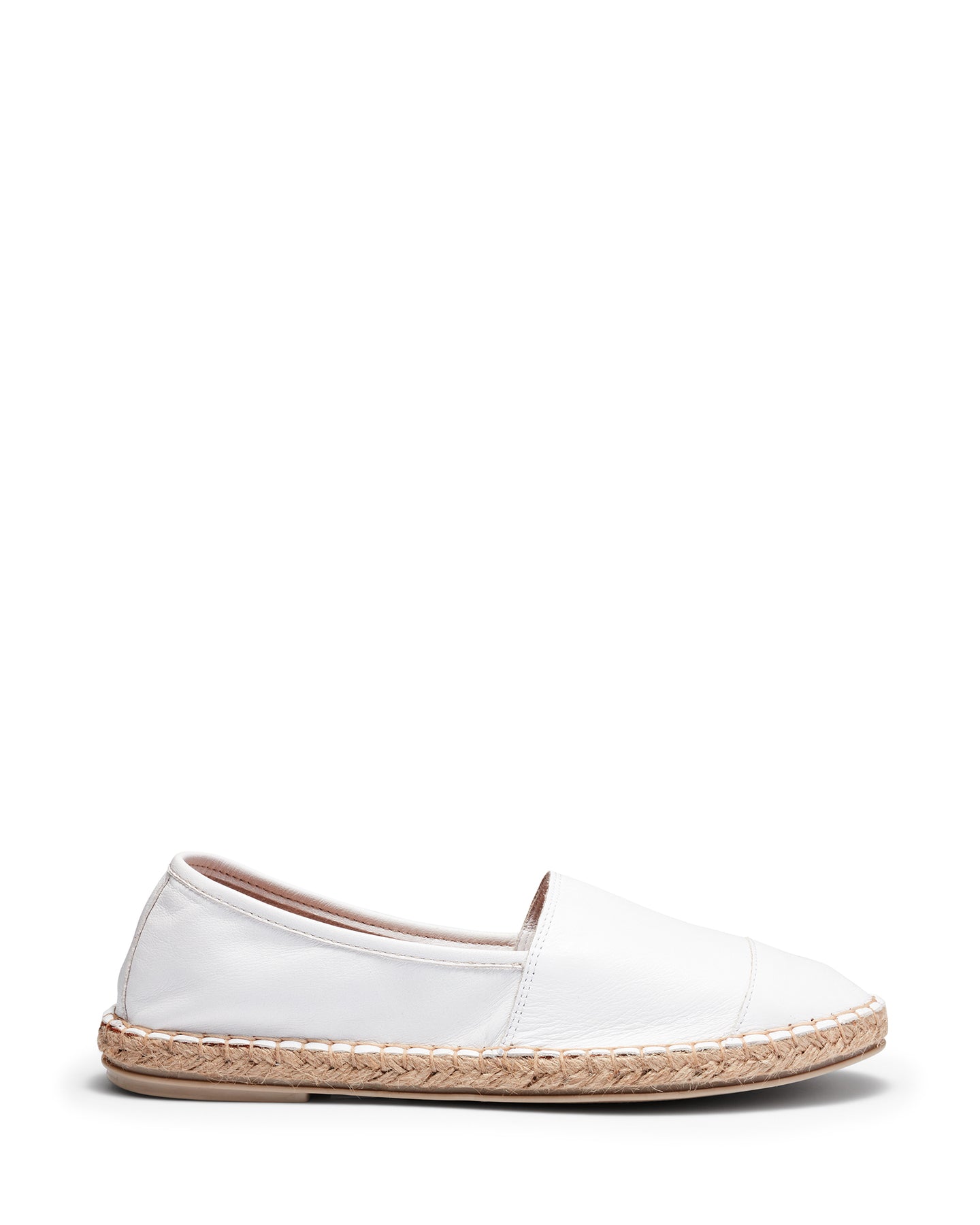 Just Because Shoes Adem White | Leather Flats | Espadrille | Slip On 