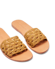 Load image into Gallery viewer, Just Because Shoes Atolls Mustard | Sandals | Slides | Flats | Raffia

