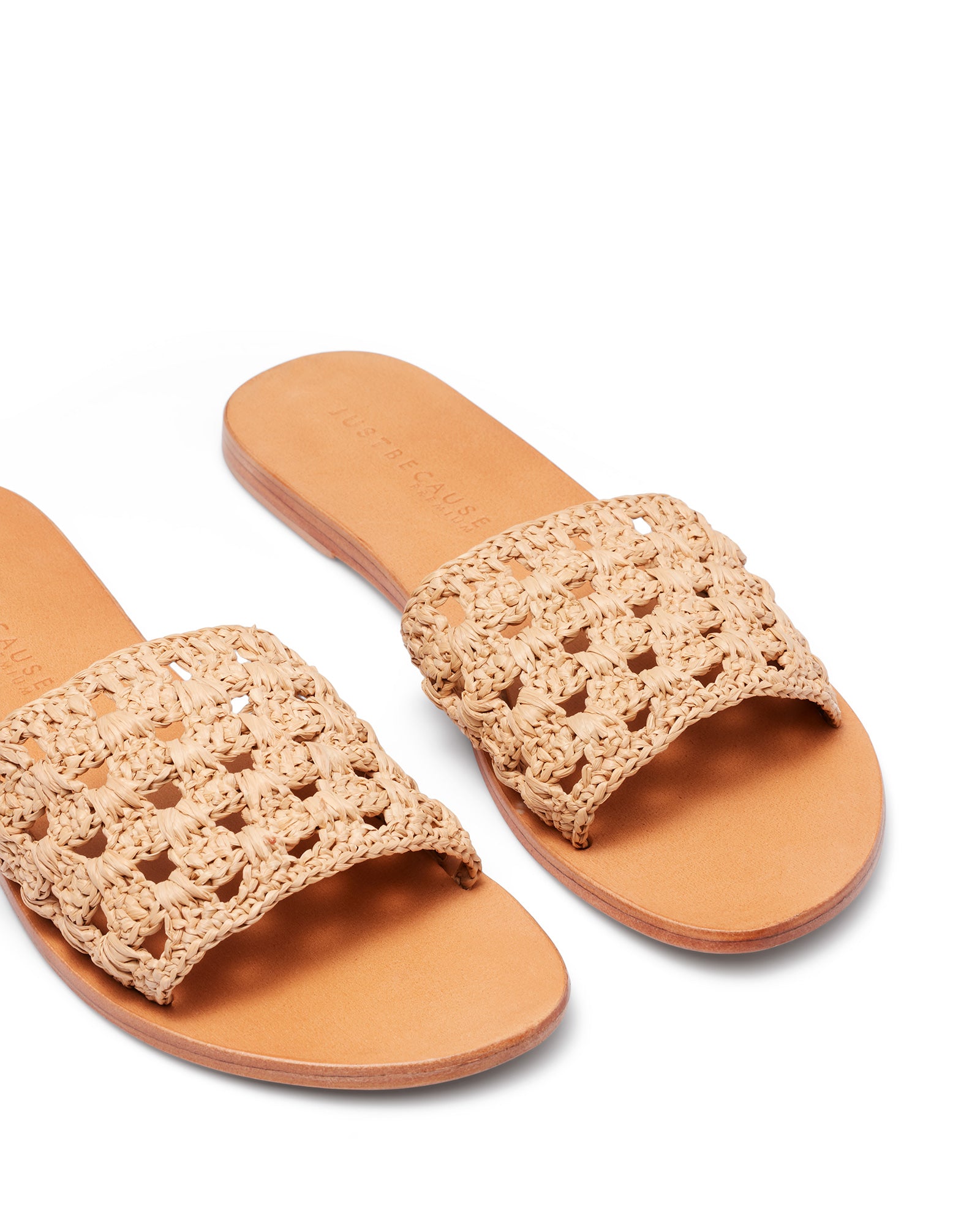 Just Because Shoes Atolls Natural | Sandals | Slides | Flats | Raffia