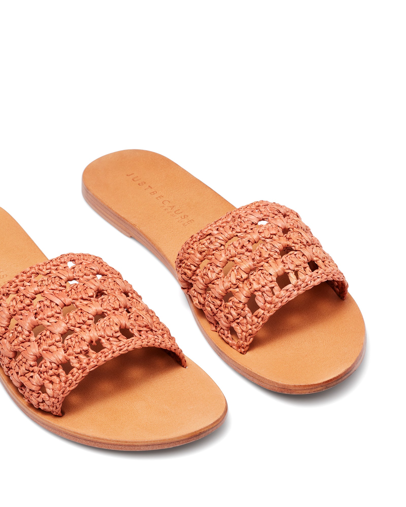 Just Because Shoes Atolls Salmon | Sandals | Slides | Flats | Raffia