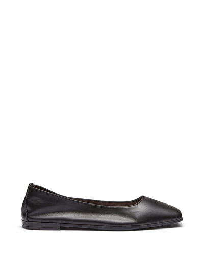 Just Because Shoes Beck Black | Leather Flats | Ballet | Slip On | Square