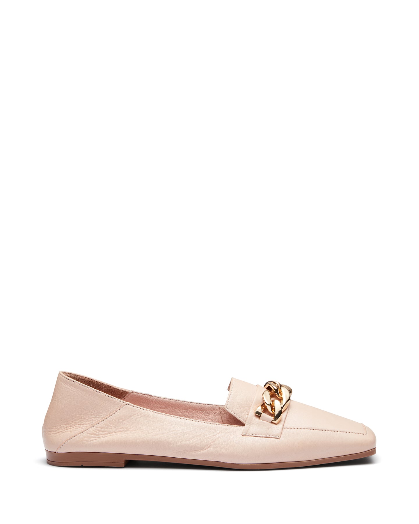 Just Because Shoes Britt Cream | Leather Loafers | Flats | Slip On | Chain