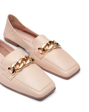 Load image into Gallery viewer, Just Because Shoes Britt Cream | Leather Loafers | Flats | Slip On | Chain
