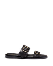 Load image into Gallery viewer, Just Because Shoes Danae Black | Leather Sandals | Slides | Flats 
