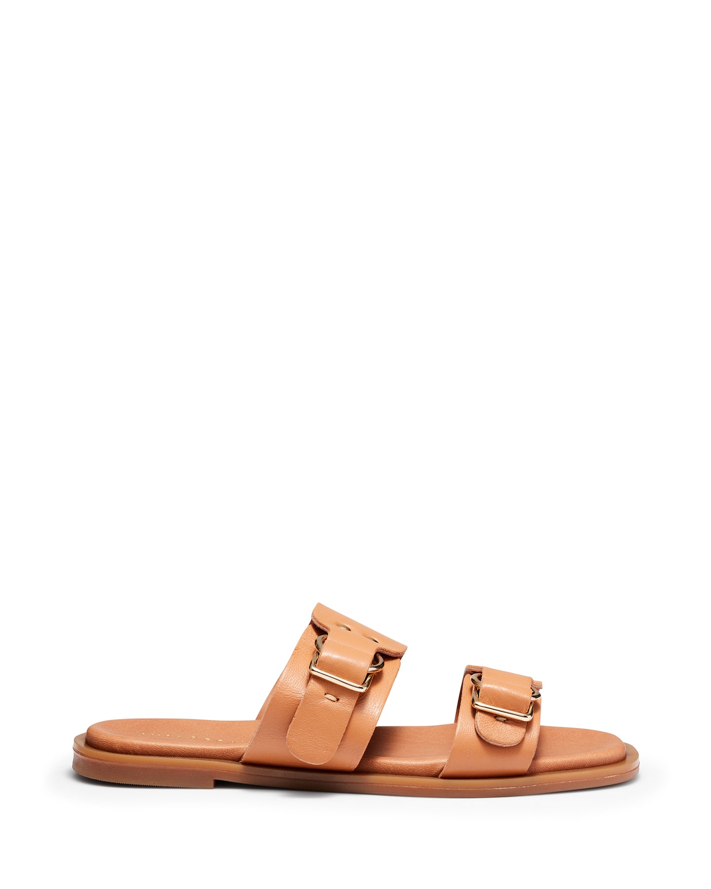 Just Because Shoes Danae Caramel | Leather Sandals | Slides | Flats 