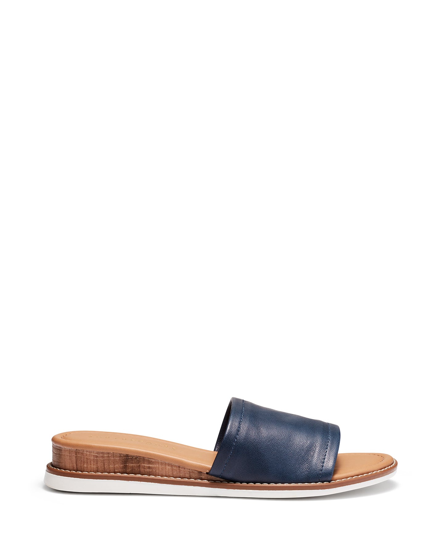 Just Because Shoes Flora Navy | Leather Sandals | Slides | Wedges