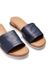 Load image into Gallery viewer, Just Because Shoes Flora Navy | Leather Sandals | Slides | Wedges
