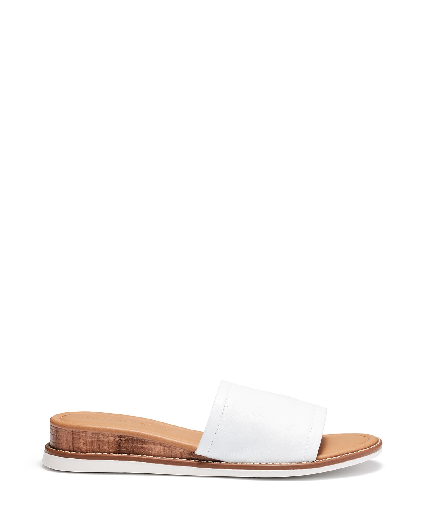 Just Because Shoes Flora White | Leather Sandals | Slides | Wedges