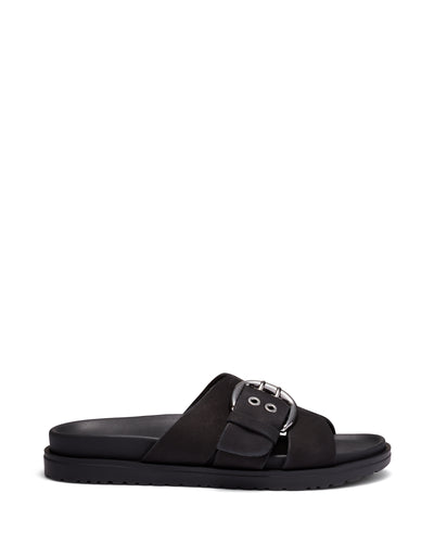 Just Because Shoes Fresia Black | Leather Sandals | Slides | Flatform
