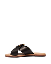 Load image into Gallery viewer, Just Because Shoes Rimini Black | Leather Sandals | Slides | Flats
