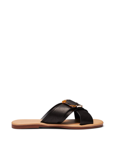 Just Because Shoes Rimini Black | Leather Sandals | Slides | Flats