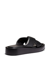 Load image into Gallery viewer, Just Because Shoes Santina Black | Leather Flatform | Slides | Sandals
