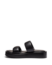 Load image into Gallery viewer, Just Because Shoes Sarita Black | Leather Flatform | Slides | Sandals
