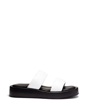 Load image into Gallery viewer, Just Because Shoes Sarita White | Leather Flatform | Slides | Sandals
