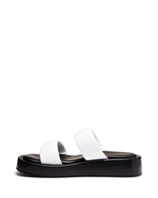 Load image into Gallery viewer, Just Because Shoes Sarita White | Leather Flatform | Slides | Sandals
